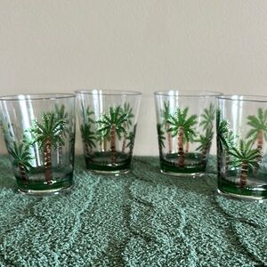Palm Tree 🌴 Acrylic Tumbler Cups Green Palm Set of 4 NEW!